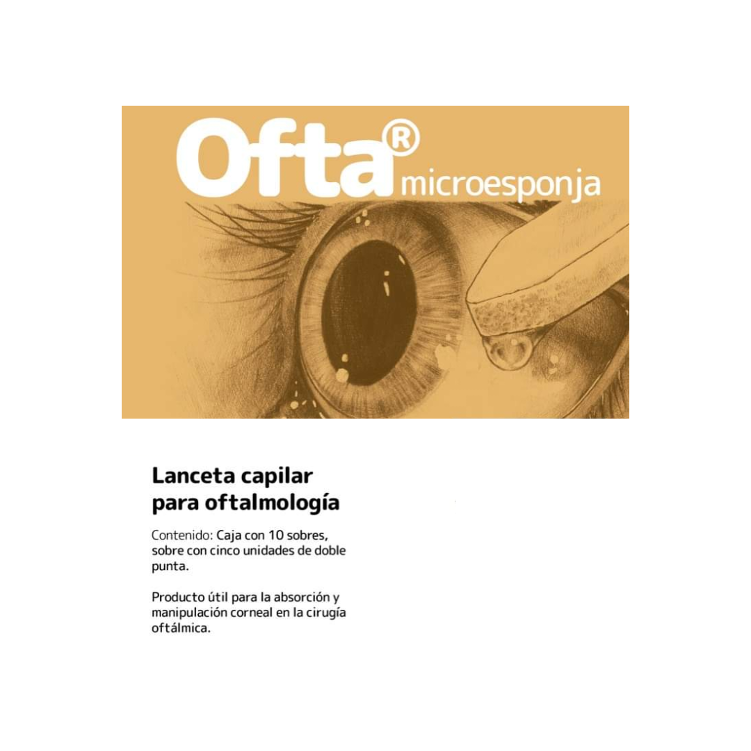 Lanceta oftálmica Ofta - Caja de 5 sobres con 5 piezas dobles en cada sobre