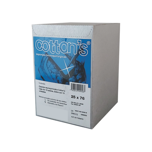 Cotonoide 25x76mm Neuroquirúrgico 10 Sobres Con 10pz