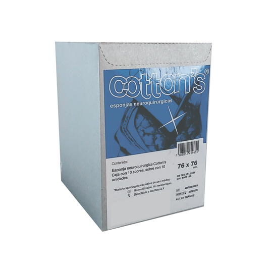 Cotonoide 76x76mm Neuroquirúrgico 10 Sobres Con 10pz